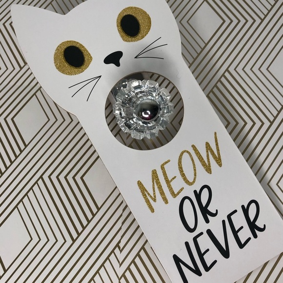 MEOW or NEVER Kitty Cat Lover Adorable‎ Wooden Door Hanger NEW! - Picture 3 of 11